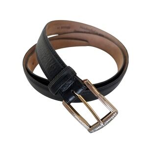 Brighton Mens Black Italian Calfskin‎ Leather Belt Size 44 M111193 USA Made